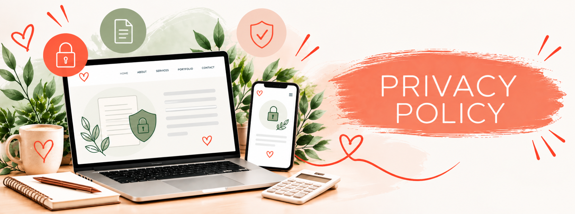 Affordable Brand Identity & Logo Design | The Friendly Website Co. Brand design and identity banner featuring a laptop displaying a custom logo, brand colour palette and typography, alongside branded station